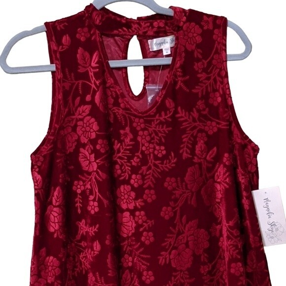 Magnolia Skye velvet textured floral swing dress event, semi formal size M - Picture 8 of 8